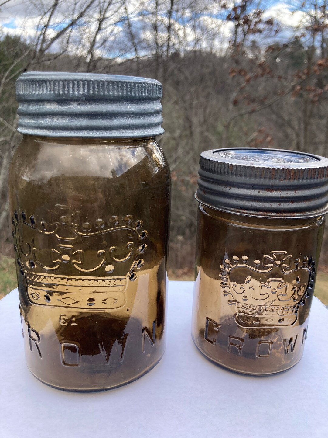 Rare Vintage Crown Mason Jars Etsy