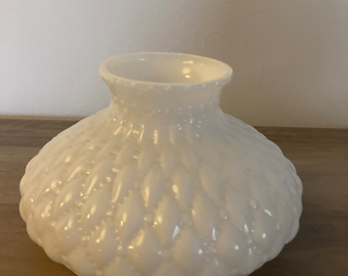7 White Glass Lamp Shade Quilted Pattern Etsy