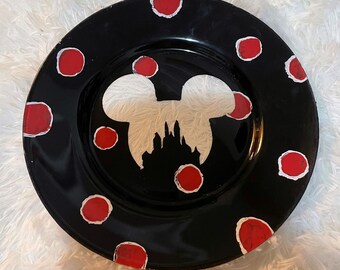 Dishwasher Safe Painted Plate Mickey Disney