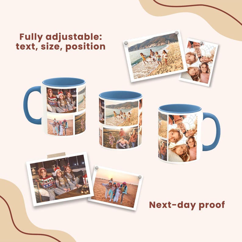 Custom Photo Collage Mug, Your Photo, Your Text, Personalized Photo Mug, Custom Coffee Cup Gift for Family and Friend, Memory Keepsake image 4