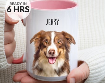 Custom Pet Mug From Photo, Custom Gift for Coffee Lovers, Dog Gift, Painting from Photo, Pet Gift, Dog Birthday Gift, Cat, Coffee Gift, Pet