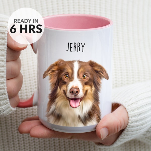 Custom Pet Mug From Photo, Custom Gift for Coffee Lovers, Dog Gift, Painting from Photo, Pet Gift, Dog Birthday Gift, Cat, Coffee Gift, Pet