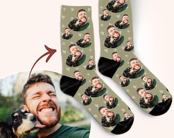 Custom Socks from Photo, Pet Parent Gift, Dog Dad Gift, Father's Day Gift, Dog with Owner Photo on Socks, Custom Christmas Gift