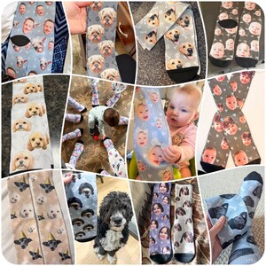 Custom Baby Face Socks, Many Faces Custom Parent Gift, Cute Baby Picture on Socks, Customized Christmas Gift for Parents, Baby Gift image 4