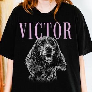 Personalized Dog Portrait Comfort Colors® Shirt, Sketch Style Pet Photo T-Shirt, Custom Pet Photo Tee, Dog Face Tshirt with Name image 2