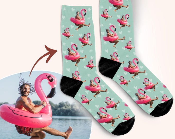 Custom Photo Socks with Many Faces | Personalized Funny Gift