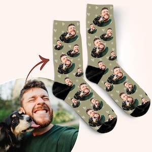 Custom Socks from Photo, Pet Parent Gift, Dog Dad Gift, Father's Day Gift, Dog with Owner Photo on Socks, Custom Christmas Gift