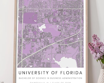 Personalized University Map Print, Custom College Campus Poster, Graduation Gift for Student, Alma Mater Wall Art, Class of 2026