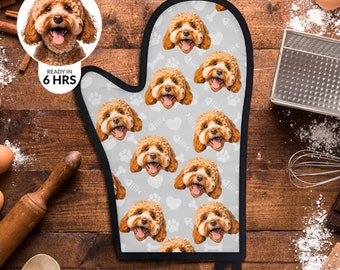 Custom Oven Mitt From Photo, Christmas Gift For Pet Parents, Dog Lover Gift, Personalized Pet Portrait, Kitchen Oven Mitt, Dog Dad Gift
