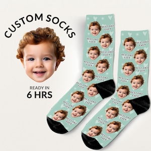 Custom Socks With Text and Photo, Funny Socks for Mom Dad, Fun Christmas Gift for Parents, Best Dad Ever Socks, Socks for dad, Cute Gift S5