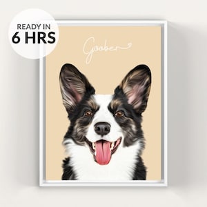 Digital Pet Portrait, Custom Pet Portrait, Pet Portrait From Photo, Dog Portrait, Custom Dog Portrait, Animal Portrait, Cat Mom Gift, P1