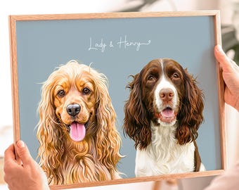 Colorful Pet Portrait From Photo, Custom Digital Dog Portrait, Personalized Cat Art, Pet Lover Gift, Dog Mom Gift, Cat Mom Gift
