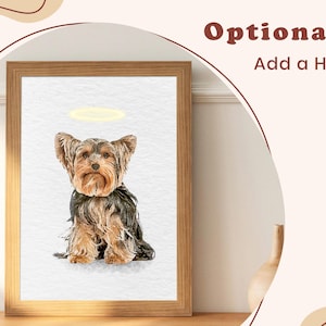 Custom Watercolor Pet Portrait Using Dog Photo, Memorial Pet Portrait, Full Body Pet Art, Pet Remembrance Portrait, Cat Portrait imagem 4