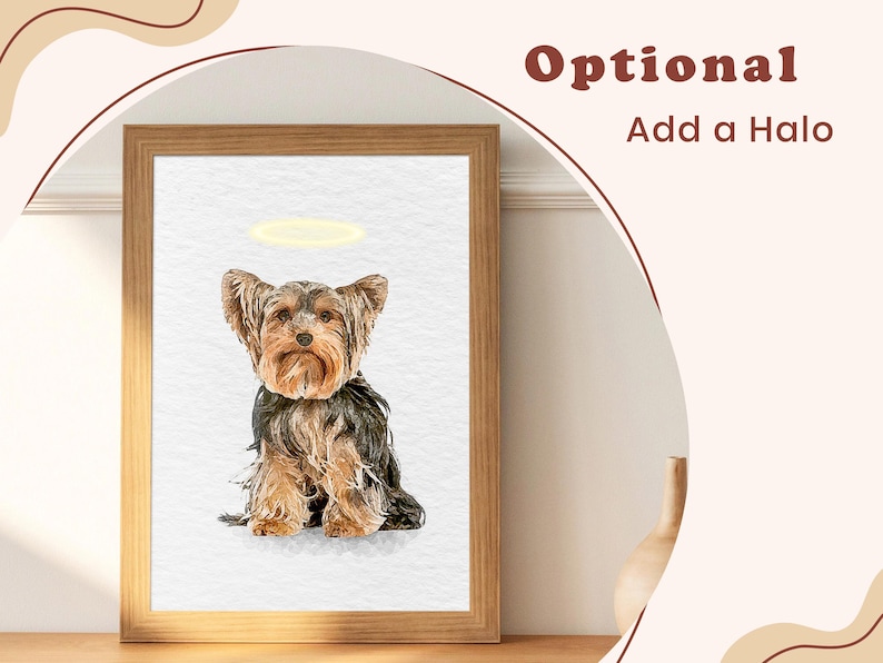Custom Watercolor Pet Portrait Using Dog Photo, Memorial Pet Portrait, Full Body Pet Art, Pet Remembrance Portrait, Cat Portrait imagem 4