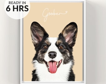 Digital Pet Portrait, Custom Pet Portrait, Pet Portrait From Photo, Dog Portrait, Custom Dog Portrait, Animal Portrait, Cat Mom Gift