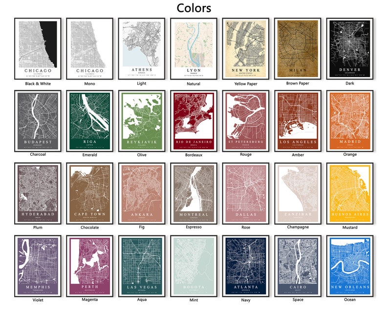 Custom Map City Maps Personalized Map Art Custom Wall Art Etsy Hong Kong