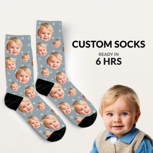 Custom Baby Face Socks from Photo | Funny Gift for New Parents