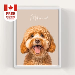 Custom Pet Portrait from Photo, Personalized Dog & Cat Print | Free Shipping to Canada