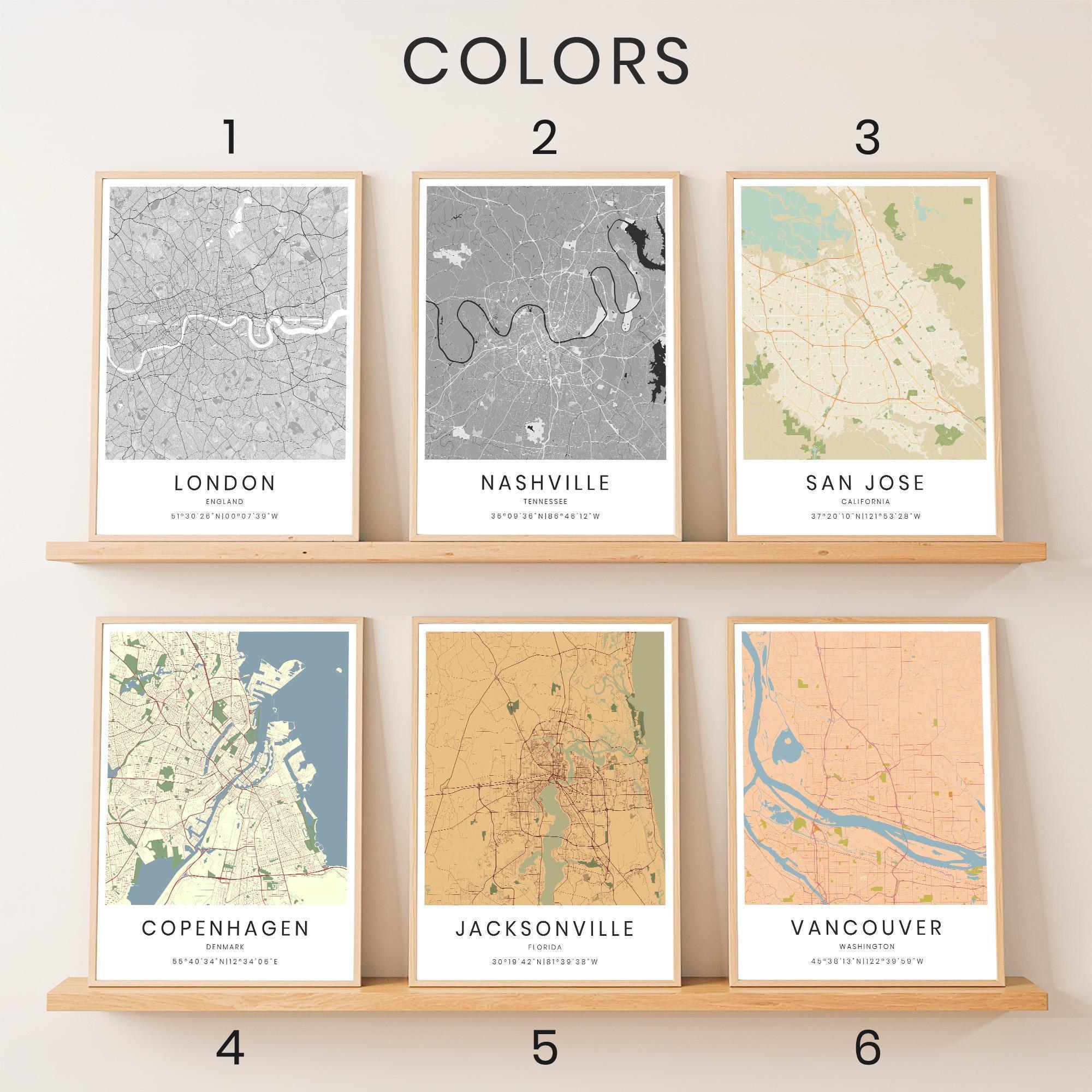 Custom City Map With Detailed Street Names | Personalized Hometown Maps ...