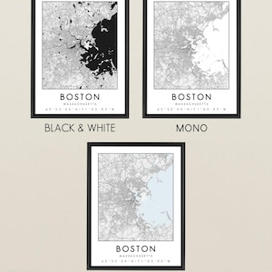 Set of 3 Custom Map Prints, Any Location, Map Print, Custom City Map, Map Poster, Personalized City, Custom Map Gift, Art image 9