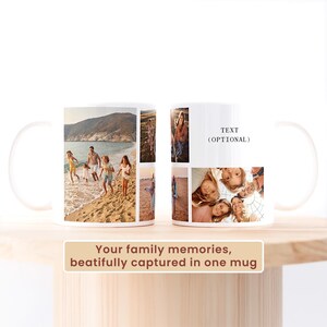 Custom Photo Collage Mug, Your Photo, Your Text, Personalized Photo Mug, Custom Coffee Cup Gift for Family and Friend, Memory Keepsake image 2