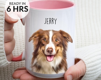 Custom Pet Portrait Mug from Photo | Personalized Dog & Cat Coffee Gift