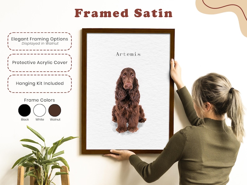 Custom Watercolor Pet Portrait Using Dog Photo, Memorial Pet Portrait, Full Body Pet Art, Pet Remembrance Portrait, Cat Portrait imagem 7