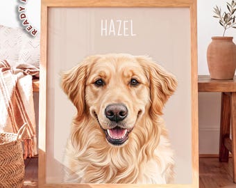 Custom Pet Portrait, Colorful Pet Portrait From Photo, Digital Dog Art, Personalized Cat Portrait, Dog Mom Gift, Cat Lover Gift