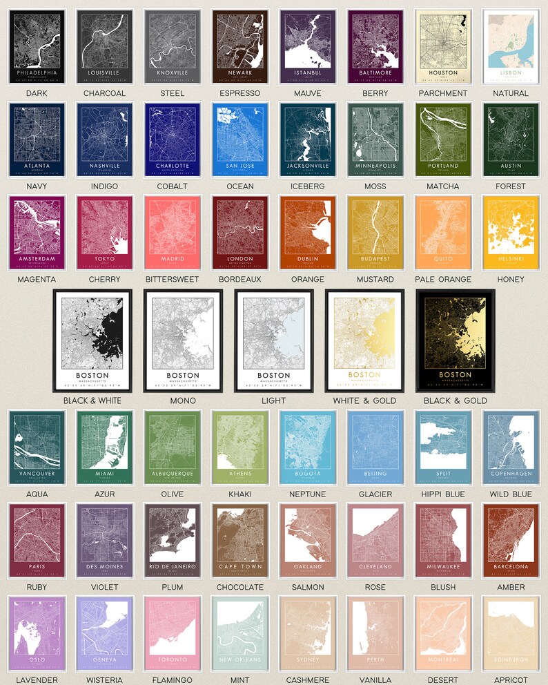 Mapa De Ciudad Personalizado – Poster De Viaje Con Nombres Propios (Cualquier Ciudad/País)