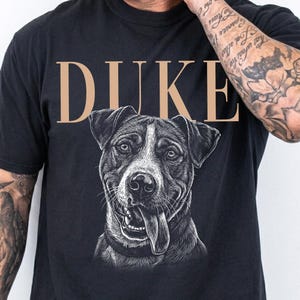 Personalized Dog Portrait Comfort Colors® Shirt, Sketch Style Pet Photo T-Shirt, Custom Pet Photo Tee, Dog Face Tshirt with Name image 13