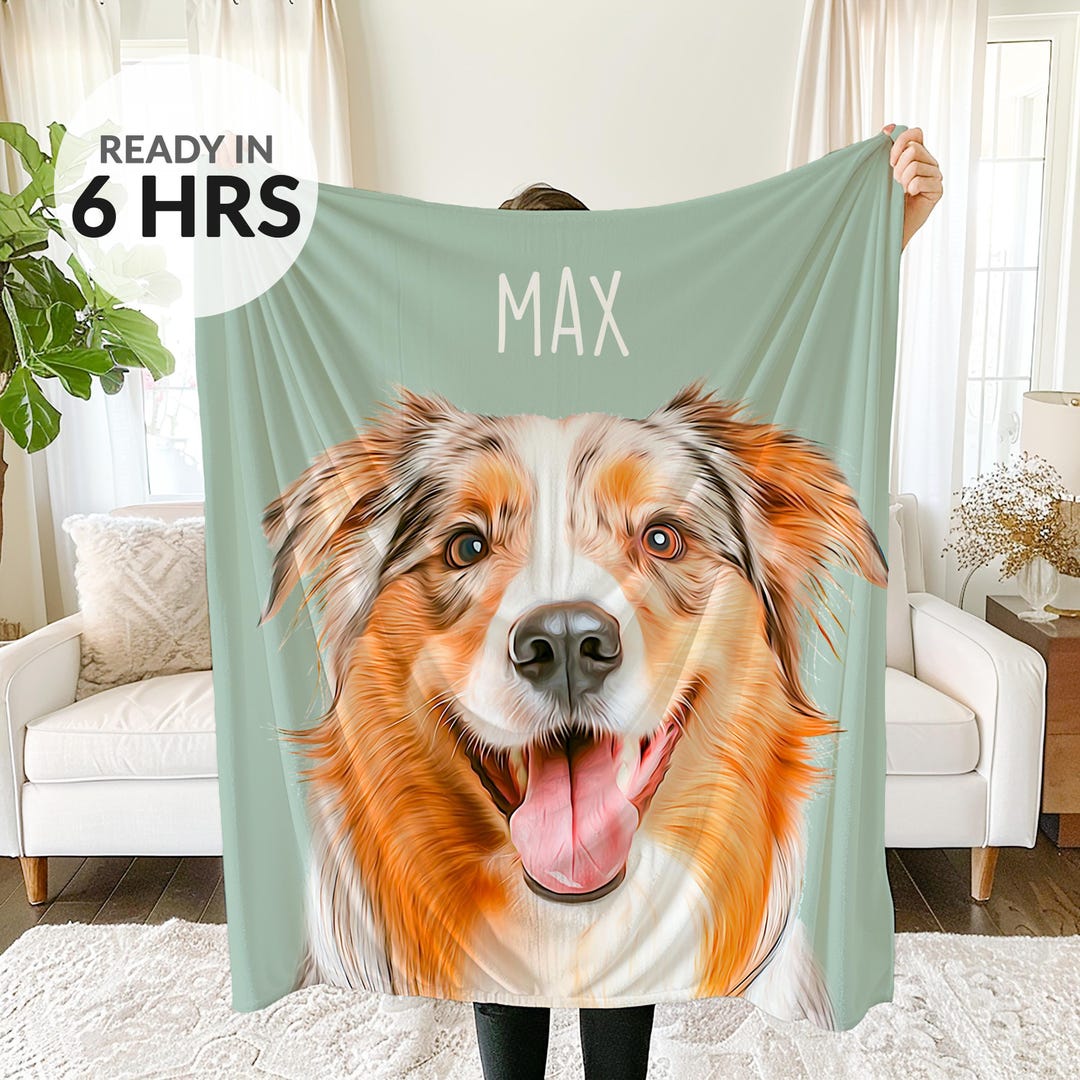 Custom Pet Blanket From Photo | Personalized Dog & Cat Throw - Etsy