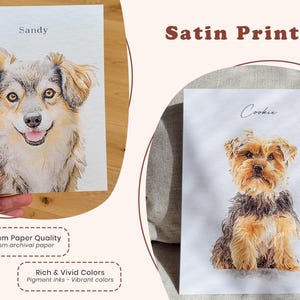 Custom Watercolor Pet Portrait Using Dog Photo, Memorial Pet Portrait, Full Body Pet Art, Pet Remembrance Portrait, Cat Portrait imagem 8