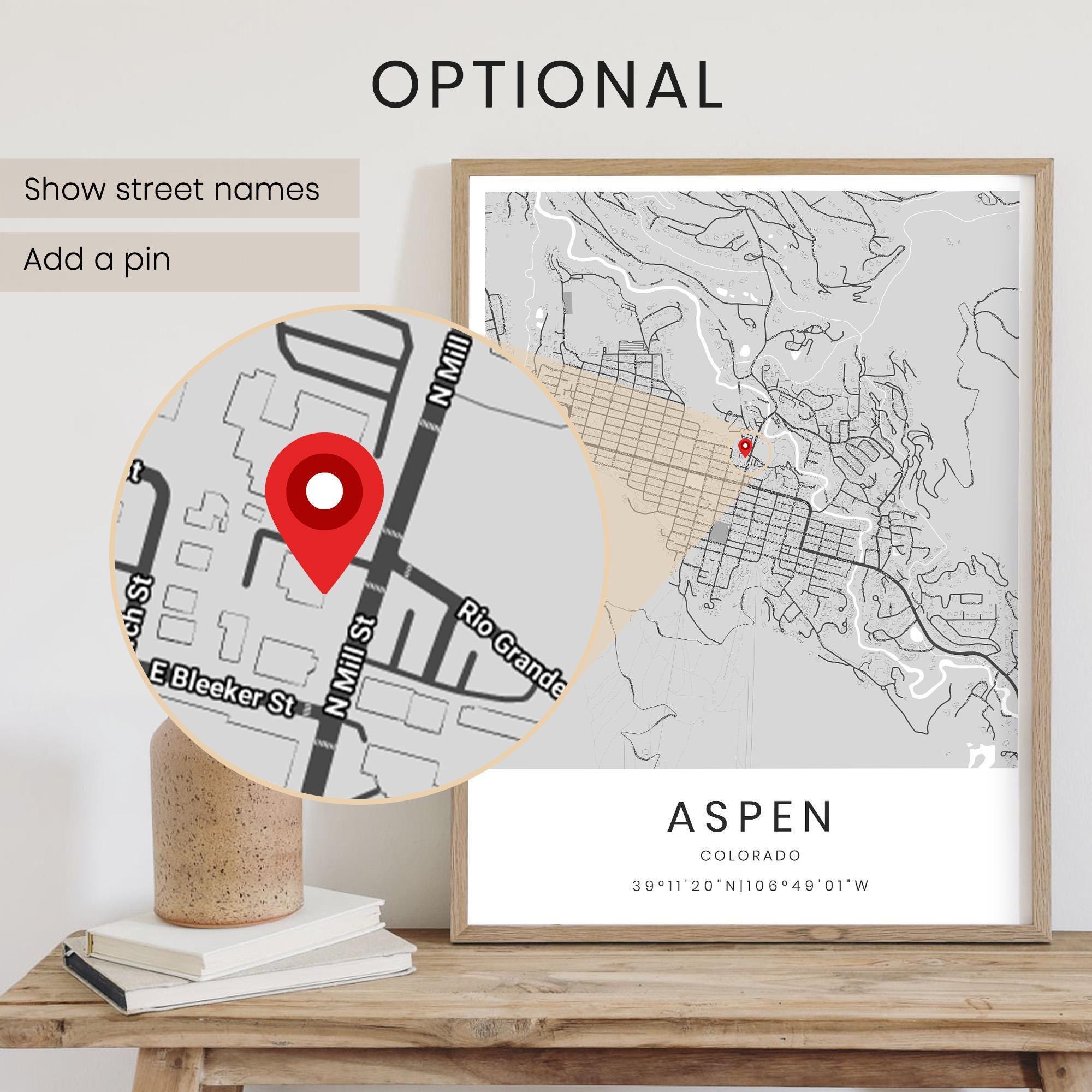 Street Names Map Custom City Map With Detailed Street Names | Personalized Hometown Maps ...