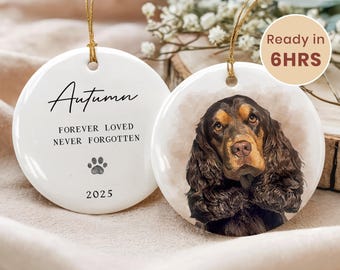 Custom Pet Memorial Ornament, Personalized Pet Portrait Keepsake, Pet Loss Gift, In Loving Memory Christmas Ornament, Pet Ornament