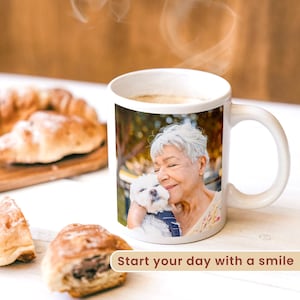 Custom Photo Collage Mug, Your Photo, Your Text, Personalized Photo Mug, Custom Coffee Cup Gift for Family and Friend, Memory Keepsake image 3