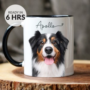 Custom Mug From Photo, Christmas Gift For Pet Parents, Dog Lover Gift, Digital Pet Portrait, Pet Painting, Coffee Mug, Dog Dad Gift, Cat Dad