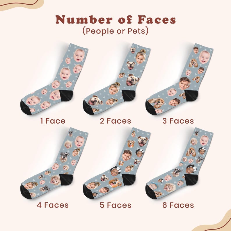 Custom Baby Face Socks, Many Faces Custom Parent Gift, Cute Baby Picture on Socks, Customized Christmas Gift for Parents, Baby Gift image 8