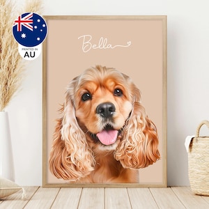 Custom Pet Portrait, Pet Portrait From Photo, Dog, Pet Portrait From Photo, Custom Pet Gifts, Custom Pet Gifts, Christmas, Pet Memorial, P2
