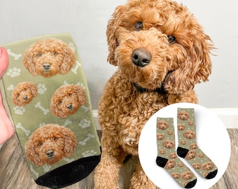 Meias personalizadas para animais de estimação a partir de fotos | Presente divertido para pais de cães e amantes de gatos