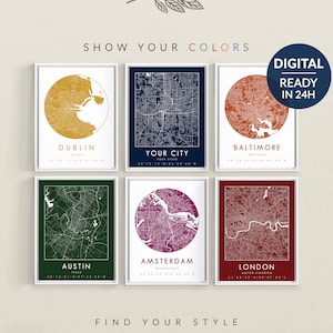 Mapa personalizado em arquivo digital, arte de mapa, mapas de cidades, impressão de mapa, impressão de mapa de cidade, presente de mapa, impressão de mapa personalizado, impressão de mapa personalizado, mapa de cidade personalizado