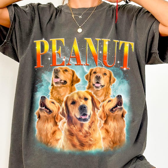 Comfort Colors® Custom Vintage 90s T-Shirt, Personalized Retro Bootleg Shirt, Pet Photo on Tshirt, 90s Rap Group Bootleg Tee