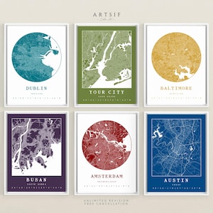Custom City Map, Travel City Posters, City Map Print, Map Print, London Map, Personalized Map, Modern Wall Art, City Print, Any City, Maps