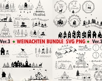 Plotterdatei Weihnachten svg deutsch, Christmas Svg , Weihnachtsszene SVG , Plotterdatei Weihnachten SVG Bundle