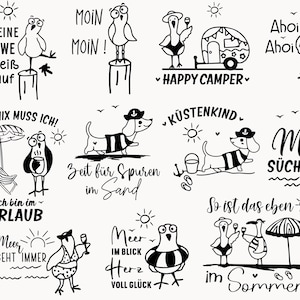 Plotterdatei Maritim, Möwen svg, German Nautical Bundle, Moin Plotterdatei,Maritim svg, Leuchtturm svg,  Nautical Clipart, Cricut Sommer png