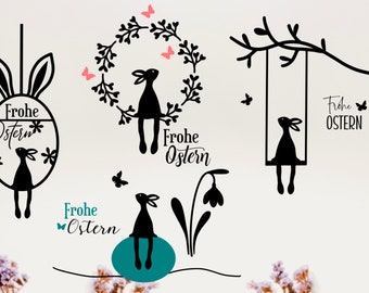 German Frohe Ostern plotter file Svg,Plotterdatei Ostern SVG,Plotterdatei Blumen Frühling Easter Laser Cut svg file CNC