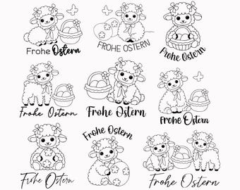 Deutsche Ostern Plotterdatei Bundle svg, Ostern Designs deutsch, Ostern Schriftzüge, Ostern Cricut Silhouette , Digistamp Frohe Ostern