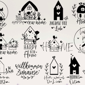 Plotterdatei Home svg, Plotterdatei Frühling Svg ,Zuhause Schriftzug Sprüche svg, Plotterdateien, Cricut Silhouette Plotterdatei