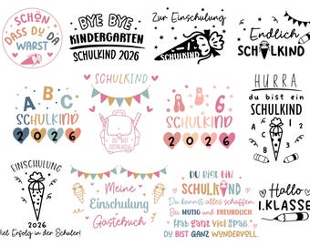 Einschulung SVG PNG, Schulkind Cricut Silhouette (Digitale Datei)
