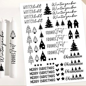 Weihnachten PDF Vorlage Kerzentattoo,  Plotterdatei Weinachten, Weihnachten Kerzentattoo, Weihnachten kerzenfolie, Kerzensticker