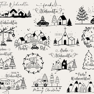Plotterdatei weihnachten svg, Weihnachten svg, Christmas svg, Weihnachtsszene SVG, Deutsches Hause Schriftzüge Weihnachten  Weihnachtsdeko